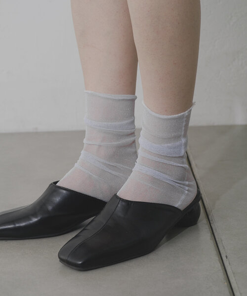 Kastane(カスタネ)の「ラメシアーソックス(ソックス/靴下・レディース・ホワイト/ブラック・FREE)」の6枚目の写真