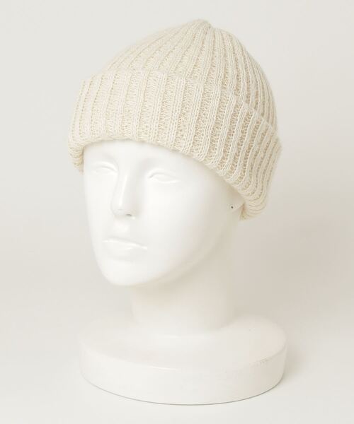 KIJIMA TAKAYUKI（キジマ　タカユキ）の「KIJIMA TAKAYUKI / キジマ タカユキ：ALPACA BEANIE：EWKN-002B[ANN]（ニットキャップ/ビーニー・レディース・オフホワイト/グレー系その他・FREE）」の4枚目の写真