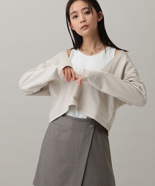 GLOBAL WORK(グローバルワーク)の「MATINEE LINE/Wフロントレイヤードプルオーバー/288779(Tシャツ/カットソー・レディース・スミクロ/ナチュラル/杢グレー・MEDIUM/LARGE)」の20枚目の写真