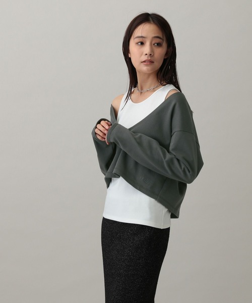 GLOBAL WORK(グローバルワーク)の「MATINEE LINE/Wフロントレイヤードプルオーバー/288779(Tシャツ/カットソー・レディース・スミクロ/ナチュラル/杢グレー・MEDIUM/LARGE)」の7枚目の写真