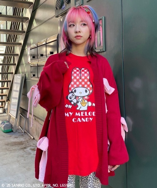 Candy Stripper(キャンディストリッパー)の「【MY MELODY】HUGGING PEPE L/S Tシャツ(Tシャツ/カットソー・レディース・ピンク/オフホワイト/レッド・FREE)」の12枚目の写真
