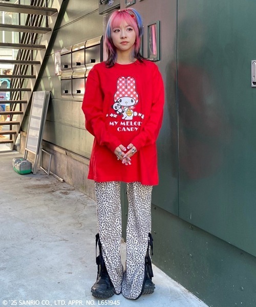 Candy Stripper(キャンディストリッパー)の「【MY MELODY】HUGGING PEPE L/S Tシャツ(Tシャツ/カットソー・レディース・ピンク/オフホワイト/レッド・FREE)」の10枚目の写真