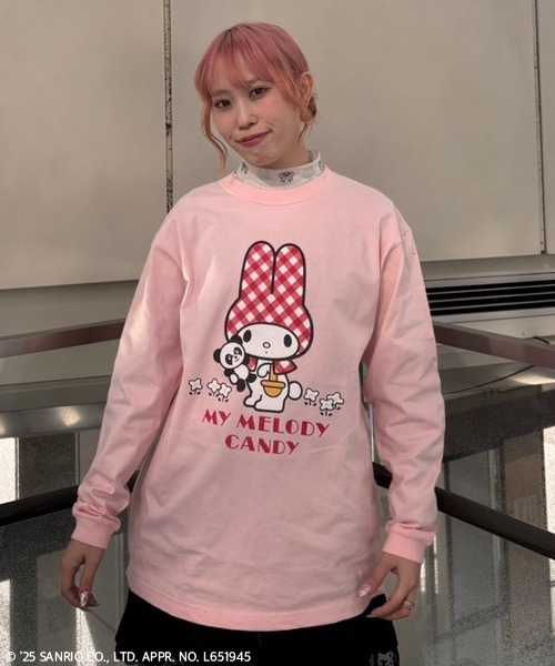 Candy Stripper(キャンディストリッパー)の「【MY MELODY】HUGGING PEPE L/S Tシャツ(Tシャツ/カットソー・レディース・ピンク/オフホワイト/レッド・FREE)」の15枚目の写真