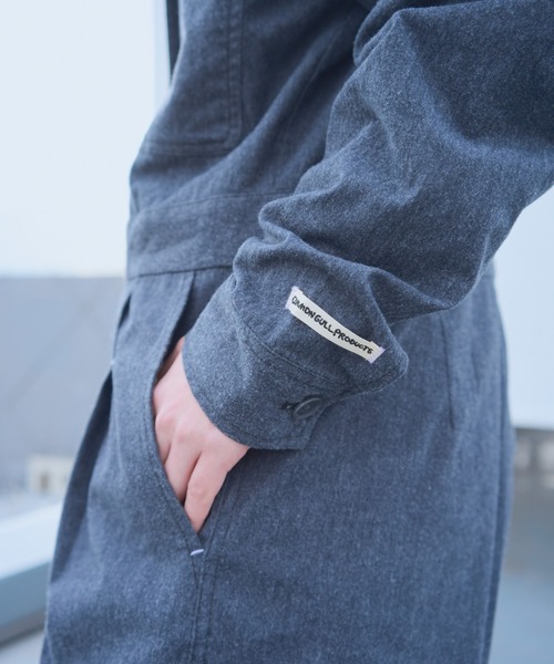 木漏れ日のジャンプスーツ グレー コモンガルプロダクト 木漏れ日のジャンプスーツ（つなぎ/オールインワン）｜common