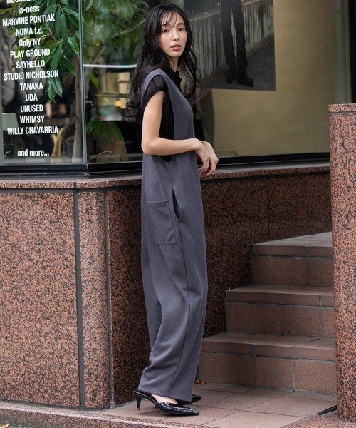 Munich(ミューニック)の「ブークレーダンボールコンビネゾン(つなぎ/オールインワン・レディース・グレイッシュベージュ/ブラック/ダークグレー・S/M)」の9枚目の写真