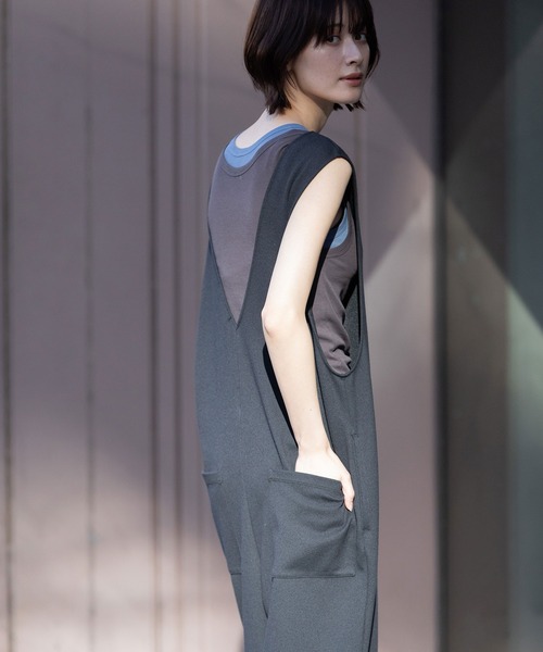 Munich(ミューニック)の「ブークレーダンボールコンビネゾン(つなぎ/オールインワン・レディース・グレイッシュベージュ/ブラック/ダークグレー・S/M)」の19枚目の写真