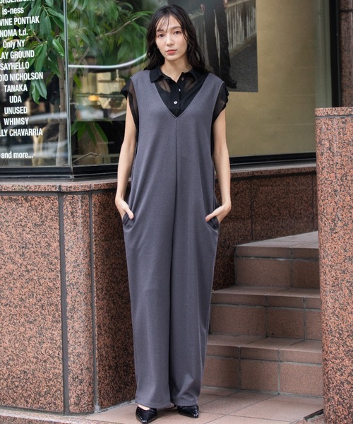 Munich(ミューニック)の「ブークレーダンボールコンビネゾン(つなぎ/オールインワン・レディース・グレイッシュベージュ/ブラック/ダークグレー・S/M)」の21枚目の写真