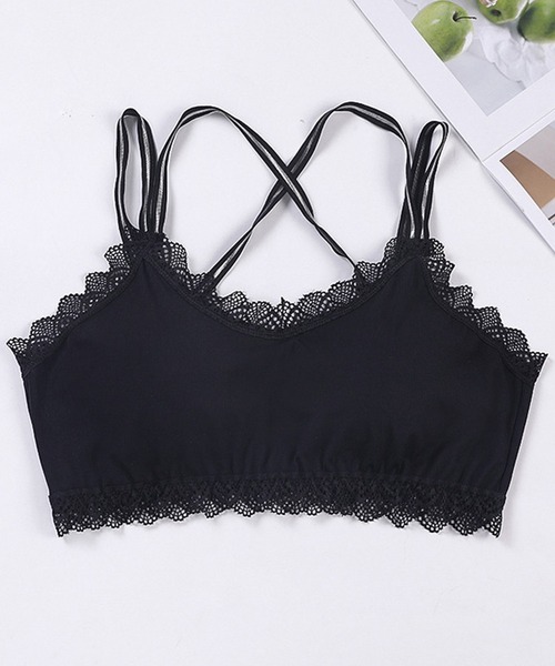 SAISON DE PAPILLON（セゾンドパピヨン）の「レース&バッククロスブラトップ（インナーウェア/肌着・レディース・ホワイト/ブラック/グレー/グリーン/ラベンダー・M）」の2枚目の写真