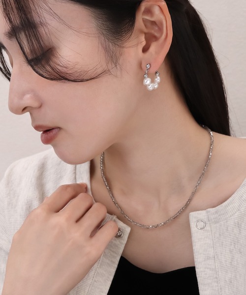 blackdia ocean(ブラックダイヤオーシャン)の「blackdia ocean バロックパール リングピアス(ピアス(両耳用)・レディース・ゴールド/シルバー・FREE)」の7枚目の写真