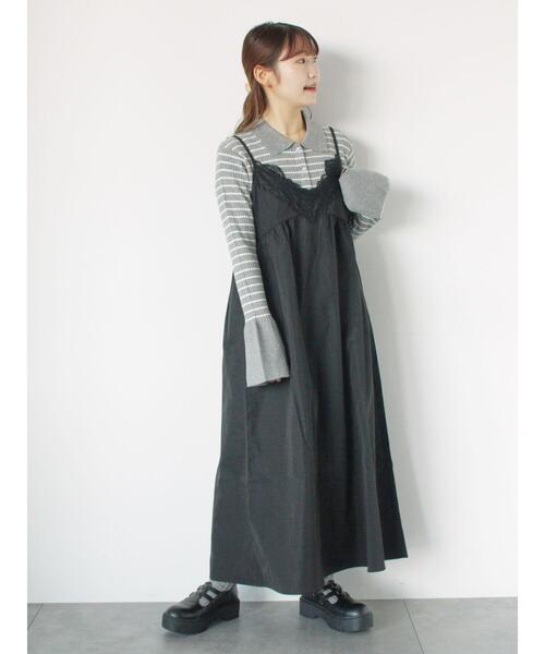 ehka sopo(エヘカソポ)の「ボーダー襟付リブカーディガン(カーディガン/ボレロ・レディース・ブルー/モカ/キナリ/グレー・F)」の17枚目の写真