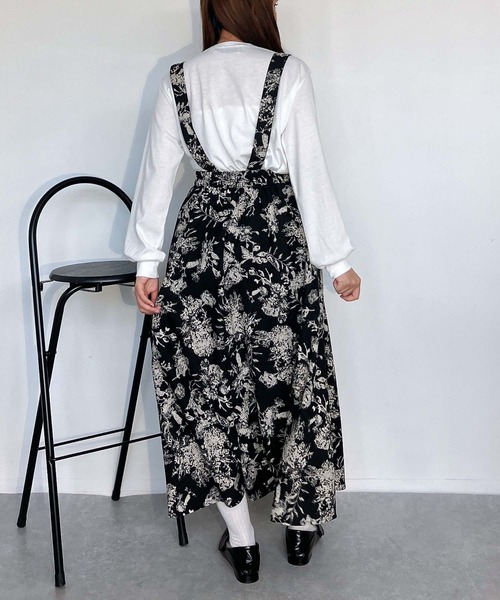 AS KNOW AS plus（アズノゥアズプラス）の「●取り外し可能サスペンダー付き タック入りフレアロングスカート（スカート・レディース・カーキ/ブラック/ブラック系・FREE）」の19枚目の写真