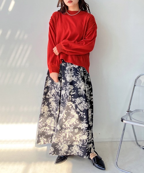 AS KNOW AS plus（アズノゥアズプラス）の「●取り外し可能サスペンダー付き タック入りフレアロングスカート（スカート・レディース・カーキ/ブラック/ブラック系・FREE）」の21枚目の写真