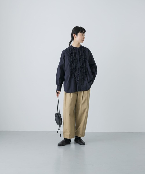 【今季商品】かぐれ コットンフリルワイドシャツ かぐれ（カグレ）の「コットンフリルワイドシャツ（シャツ