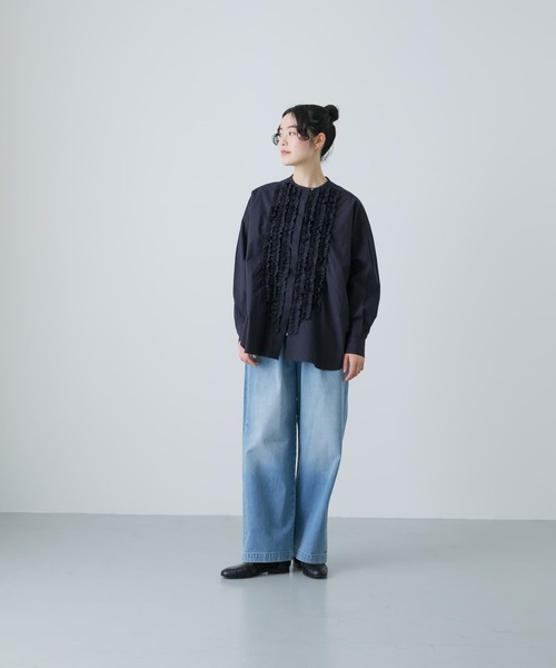 かぐれ　コットンフリルワイドシャツ かぐれ（カグレ）の「コットンフリルワイドシャツ（シャツ