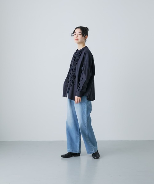 【今季商品】かぐれ コットンフリルワイドシャツ かぐれ（カグレ）の「コットンフリルワイドシャツ（シャツ