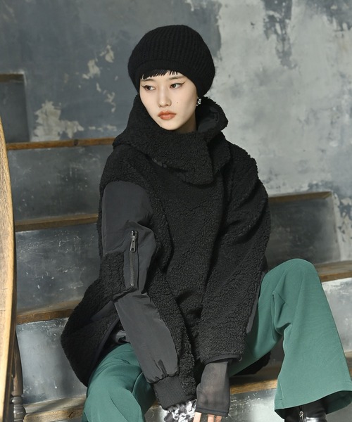 funda mine（ファンダマイン）の「fundamine ウール混 ベレー帽（ハンチング/ベレー帽・レディース・グレー/ブラック・FREE）」の6枚目の写真