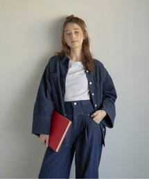 MINERTE | 【MINERTE】crush denim big cuffs shirt / クラッシュデニムビッグカフスシャツ(シャツ/ブラウス)