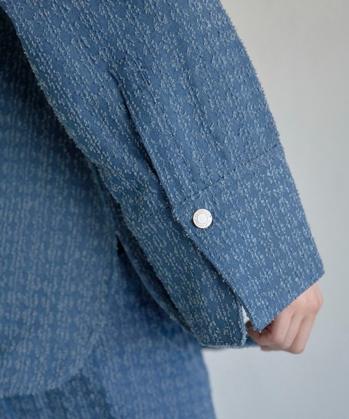 ブラウス シャツ 「MINERTE」crush denim big cuffs shirt / クラッシュデニムビッグカフスシャツ レディース MINERTE】crush denim big cuffs shirt / クラッシュデニム