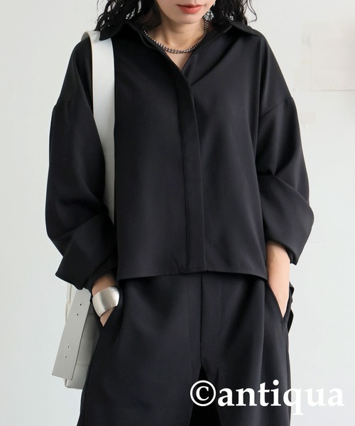 antiqua(アンティカ)の「レイヤードデザインシャツ(シャツ/ブラウス・レディース・グレー/ブラック・ONESIZE)」の10枚目の写真