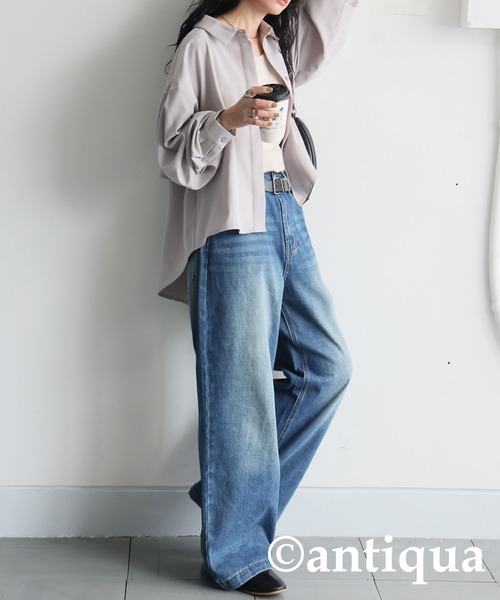 antiqua(アンティカ)の「レイヤードデザインシャツ(シャツ/ブラウス・レディース・グレー/ブラック・ONESIZE)」の12枚目の写真
