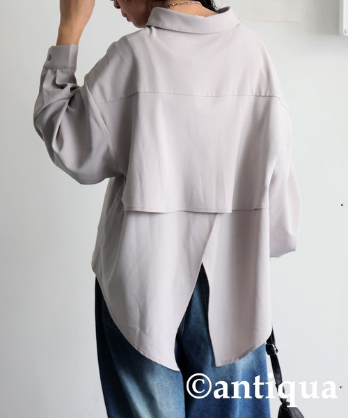 antiqua(アンティカ)の「レイヤードデザインシャツ(シャツ/ブラウス・レディース・グレー/ブラック・ONESIZE)」の15枚目の写真