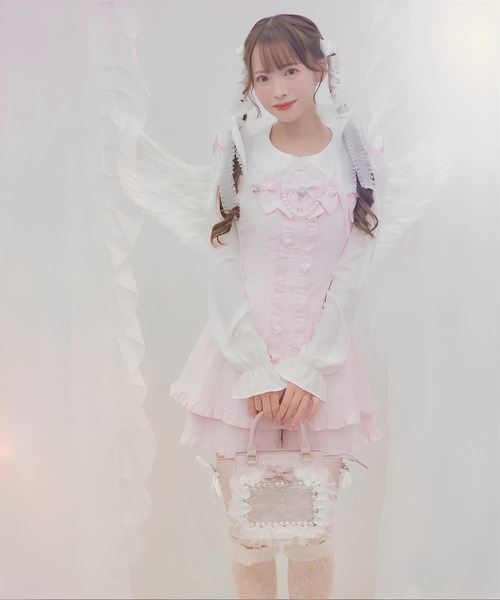 Ank Rouge（アンクルージュ）の「おリボンセットアップ（ワンピース・レディース・ブルー/ピンク/ネイビー・M）」の3枚目の写真