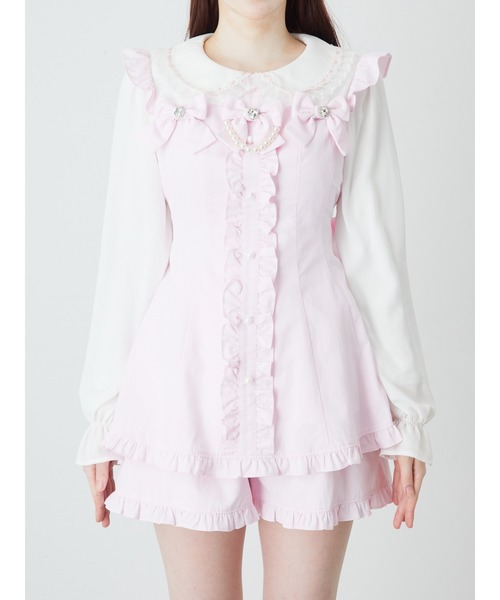 Ank Rouge（アンクルージュ）の「おリボンセットアップ（ワンピース・レディース・ブルー/ピンク/ネイビー・M）」の5枚目の写真