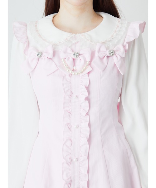 Ank Rouge（アンクルージュ）の「おリボンセットアップ（ワンピース・レディース・ブルー/ピンク/ネイビー・M）」の6枚目の写真