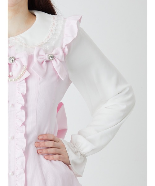 Ank Rouge（アンクルージュ）の「おリボンセットアップ（ワンピース・レディース・ブルー/ピンク/ネイビー・M）」の7枚目の写真