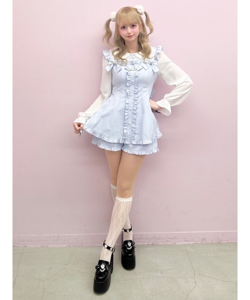 Ank Rouge（アンクルージュ）の「おリボンセットアップ（ワンピース・レディース・ブルー/ピンク/ネイビー・M）」の4枚目の写真