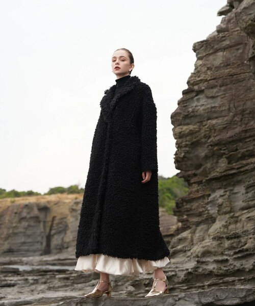 STUDIOUS(ステュディオス)の「【ACKA/エーシーケーエー】poodle boa long coat/プードルボアロングコート(その他アウター・レディース・ブラック・2)」の3枚目の写真