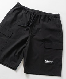 【at】〔THRASHER/スラッシャー〕NYLON SHORTS ストレッチナイロン ワイドカーゴショーツ 接触冷感/吸水速乾