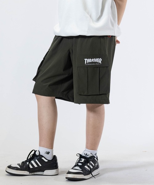 THRASHER（スラッシャー）の「【at】〔THRASHER/スラッシャー〕NYLON SHORTS ストレッチナイロン ワイドカーゴショーツ 接触冷感/吸水速乾（カーゴパンツ・メンズ・ブラック/グレイッシュベージュ/カーキ/ブラウン系その他/ブラック系その他/ベージュ系その他・MEDIUM/LARGE）」の20枚目の写真