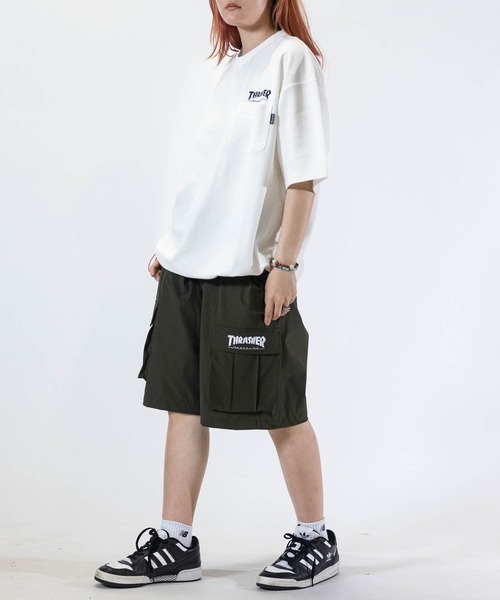 THRASHER（スラッシャー）の「【at】〔THRASHER/スラッシャー〕NYLON SHORTS ストレッチナイロン ワイドカーゴショーツ 接触冷感/吸水速乾（カーゴパンツ・メンズ・ブラック/グレイッシュベージュ/カーキ/ブラウン系その他/ブラック系その他/ベージュ系その他・MEDIUM/LARGE）」の10枚目の写真