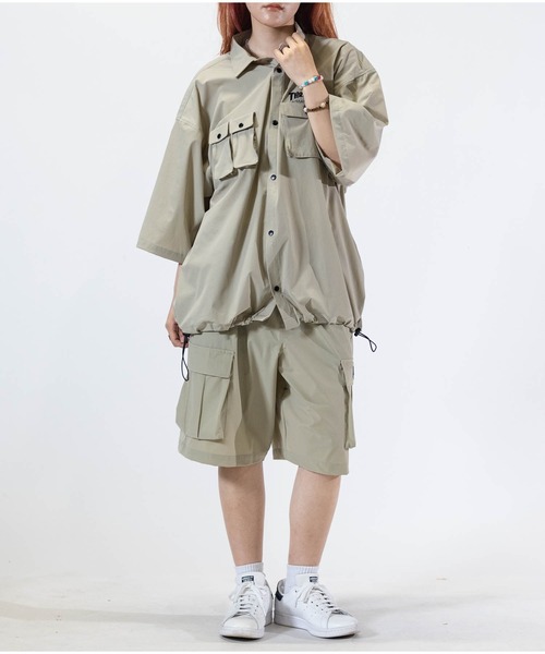 THRASHER（スラッシャー）の「【at】〔THRASHER/スラッシャー〕NYLON SHORTS ストレッチナイロン ワイドカーゴショーツ 接触冷感/吸水速乾（カーゴパンツ・メンズ・ブラック/グレイッシュベージュ/カーキ/ブラウン系その他/ブラック系その他/ベージュ系その他・MEDIUM/LARGE）」の15枚目の写真