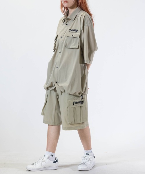 THRASHER（スラッシャー）の「【at】〔THRASHER/スラッシャー〕NYLON SHORTS ストレッチナイロン ワイドカーゴショーツ 接触冷感/吸水速乾（カーゴパンツ・メンズ・ブラック/グレイッシュベージュ/カーキ/ブラウン系その他/ブラック系その他/ベージュ系その他・MEDIUM/LARGE）」の17枚目の写真