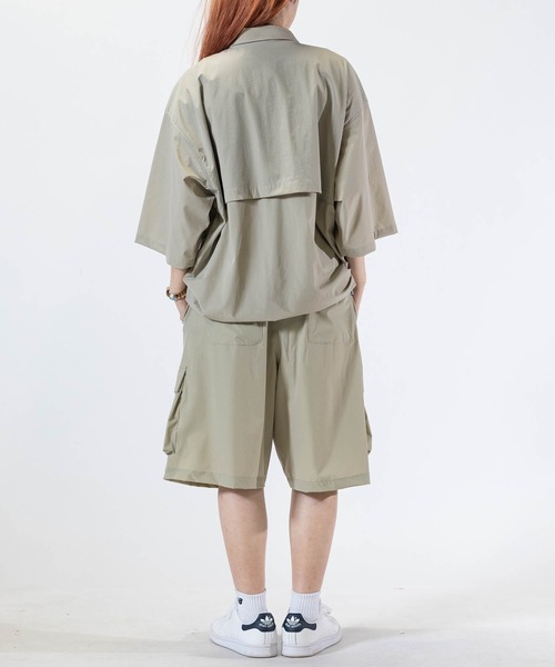 THRASHER（スラッシャー）の「【at】〔THRASHER/スラッシャー〕NYLON SHORTS ストレッチナイロン ワイドカーゴショーツ 接触冷感/吸水速乾（カーゴパンツ・メンズ・ブラック/グレイッシュベージュ/カーキ/ブラウン系その他/ブラック系その他/ベージュ系その他・MEDIUM/LARGE）」の18枚目の写真