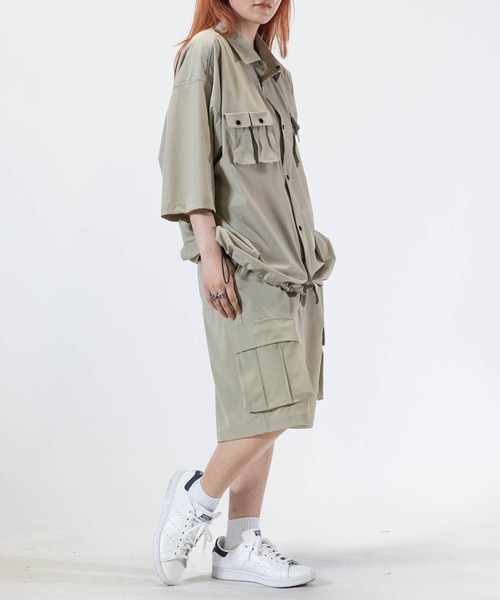 THRASHER（スラッシャー）の「【at】〔THRASHER/スラッシャー〕NYLON SHORTS ストレッチナイロン ワイドカーゴショーツ 接触冷感/吸水速乾（カーゴパンツ・メンズ・ブラック/グレイッシュベージュ/カーキ/ブラウン系その他/ブラック系その他/ベージュ系その他・MEDIUM/LARGE）」の16枚目の写真