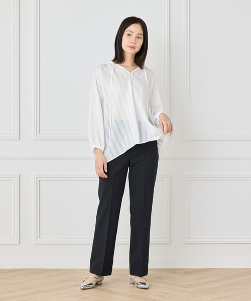 tシャツ からみ織ブラウス レディース セール】からみ織ブラウス（Tシャツ/カットソー）｜INED（イネド