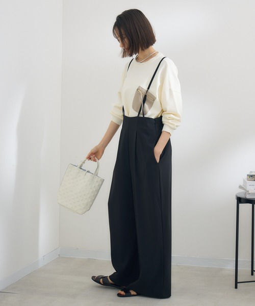 KATHARINE ROSS（キャサリンロス）の「【KATHARINE ROSS】 バックギャザーサロペット（サロペット/オーバーオール・レディース・ブラック/グレー・MEDIUM）」の6枚目の写真