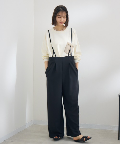 KATHARINE ROSS（キャサリンロス）の「【KATHARINE ROSS】 バックギャザーサロペット（サロペット/オーバーオール・レディース・ブラック/グレー・MEDIUM）」の8枚目の写真