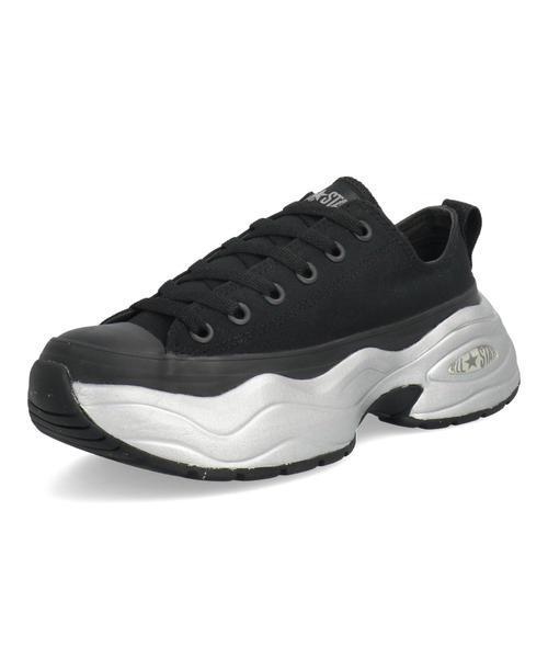 CONVERSE（コンバース）の「converse コンバース ALL STAR R SURGETRAINER MT OX レディーススニーカー 厚底(オールスターRサージトレーナーMTOX) 31313920 ブラック/メタリックシルバー（スニーカー・メンズ・ブラック×グレー・25.5cm/26.0cm/26.5cm/27.0cm/27.5cm/28.0cm/29.0cm/30.0cm）」の3枚目の写真