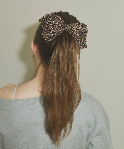 leopard ribbon barrette / レオパードリボンバレッタ（バレッタ