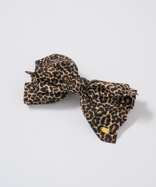 レオパードバレッタ ヘアアクセサリ Leopard EyeletBow Barrette leopard ribbon barrette / レオパードリボンバレッタ（バレッタ