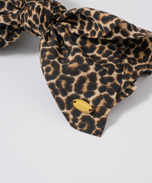 レオパードバレッタ ヘアアクセサリ Leopard EyeletBow Barrette leopard ribbon barrette / レオパードリボンバレッタ(バレッタ