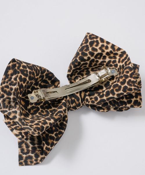 レオパードバレッタ ヘアアクセサリ Leopard EyeletBow Barrette leopard ribbon barrette / レオパードリボンバレッタ（バレッタ