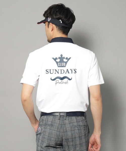 adabat(アダバット)の「◆【新レーベル ADABAT NAVY】UVカット/吸水速乾 ドライカノコバイカラーポロシャツ(ポロシャツ・メンズ・ネイビー/ホワイト/レッド系1・52/50/48/46)」の1枚目の写真