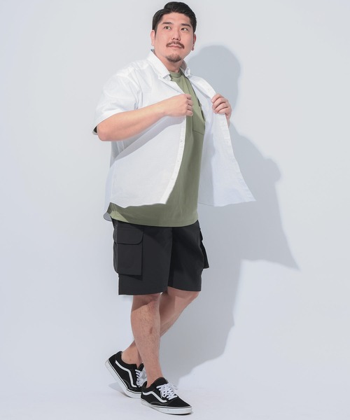 B&T CLUB(ビーティークラブ)の「B&T CLUB (ビーアンドティークラブ) COOLMAX シアサッカー 無地 ボタンダウン 半袖 シャツ(シャツ/ブラウス・メンズ・サックスブルー/ネイビー/ホワイト/ブルーグレー・X1(3L~4L)/X2(4L~5L)/X3(6L~7L)/X4(8L~9L)/X5(9L~10L))」の8枚目の写真