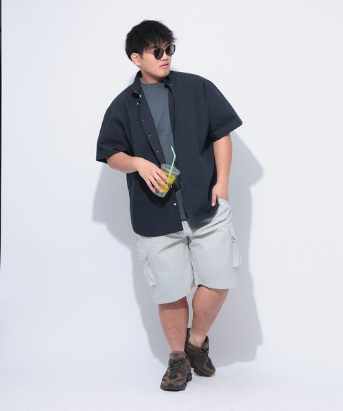 B&T CLUB(ビーティークラブ)の「B&T CLUB (ビーアンドティークラブ) COOLMAX シアサッカー 無地 ボタンダウン 半袖 シャツ(シャツ/ブラウス・メンズ・サックスブルー/ネイビー/ホワイト/ブルーグレー・X1(3L~4L)/X2(4L~5L)/X3(6L~7L)/X4(8L~9L)/X5(9L~10L))」の13枚目の写真