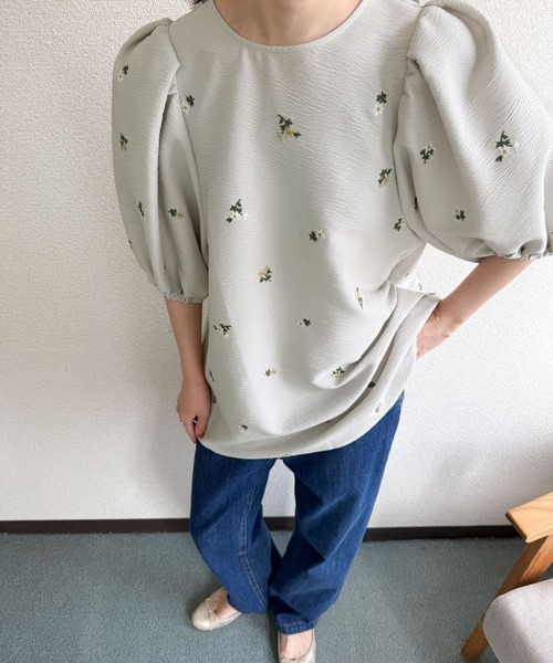 セール】パフスリーブ刺繍ブラウス（シャツ/ブラウス）｜URBAN